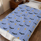Bats in the Sky Plush Velveteen Blanket | Whimsical Halloween Throw