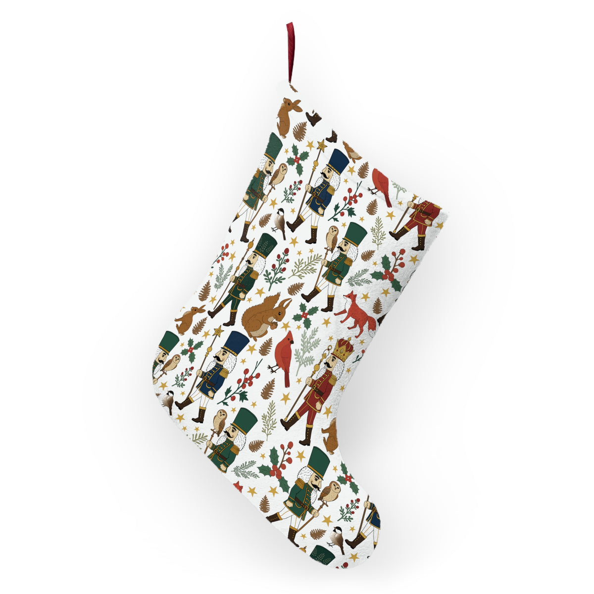Woodland Nutcracker Christmas Stocking | Festive Forest Holiday Decor