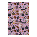 Whimsical Witchy Halloween Waffle Kitchen Towel | Spooky Cute Kitchen Decor