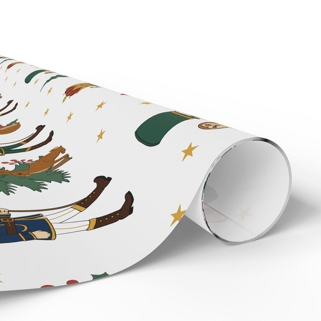 Nutcracker Woodland Parade Wrapping Paper | Whimsical Christmas Gift Wrap