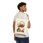 Strawberry Basket Cotton Canvas Tote Bag – Cottage Garden Everyday Tote