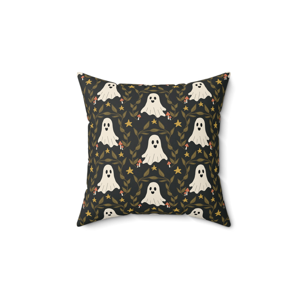 Whimsical Ghosts & Woodland Magic Decorative Throw Pillow