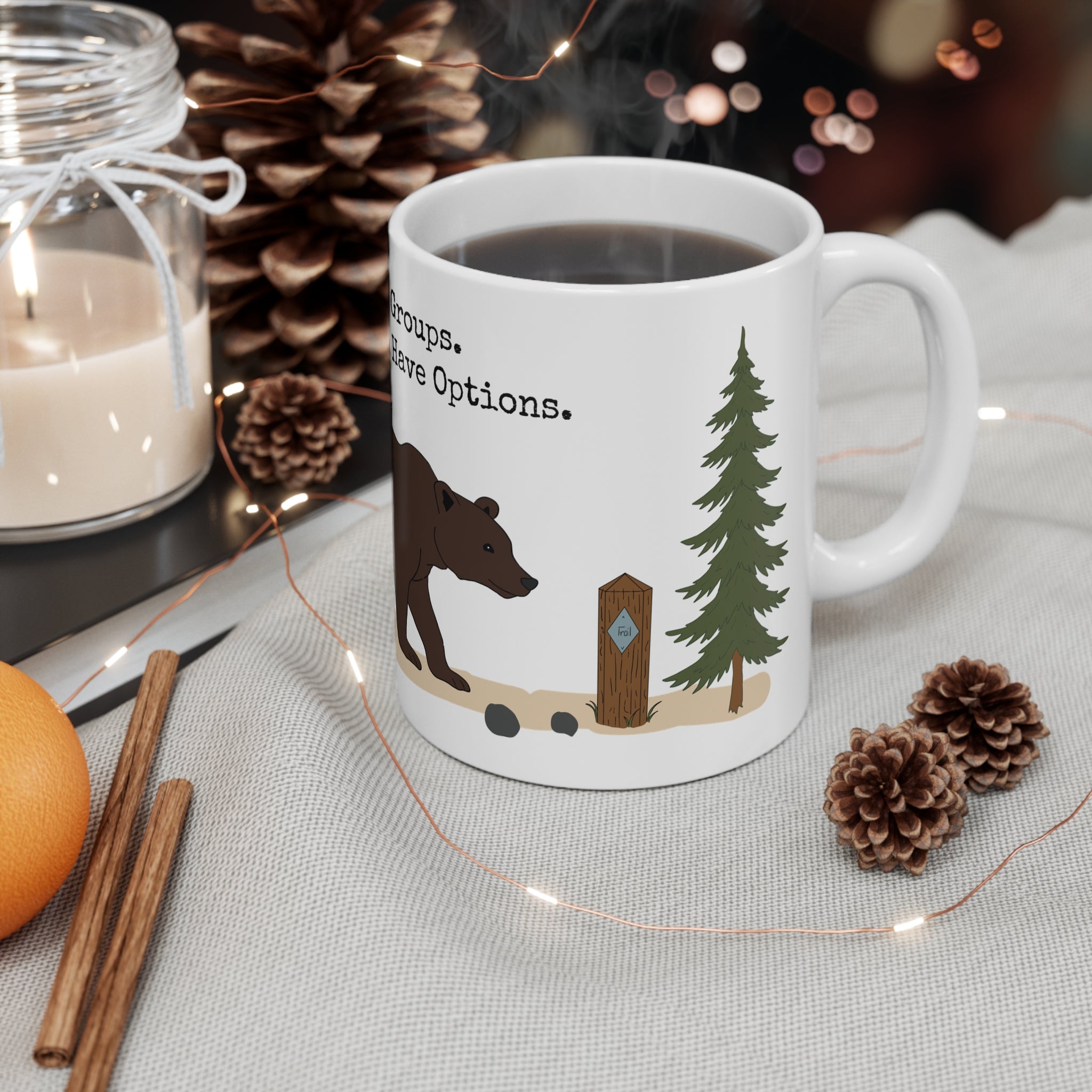 Hike in Groups Bear Mug | Funny Hiking Coffee M
