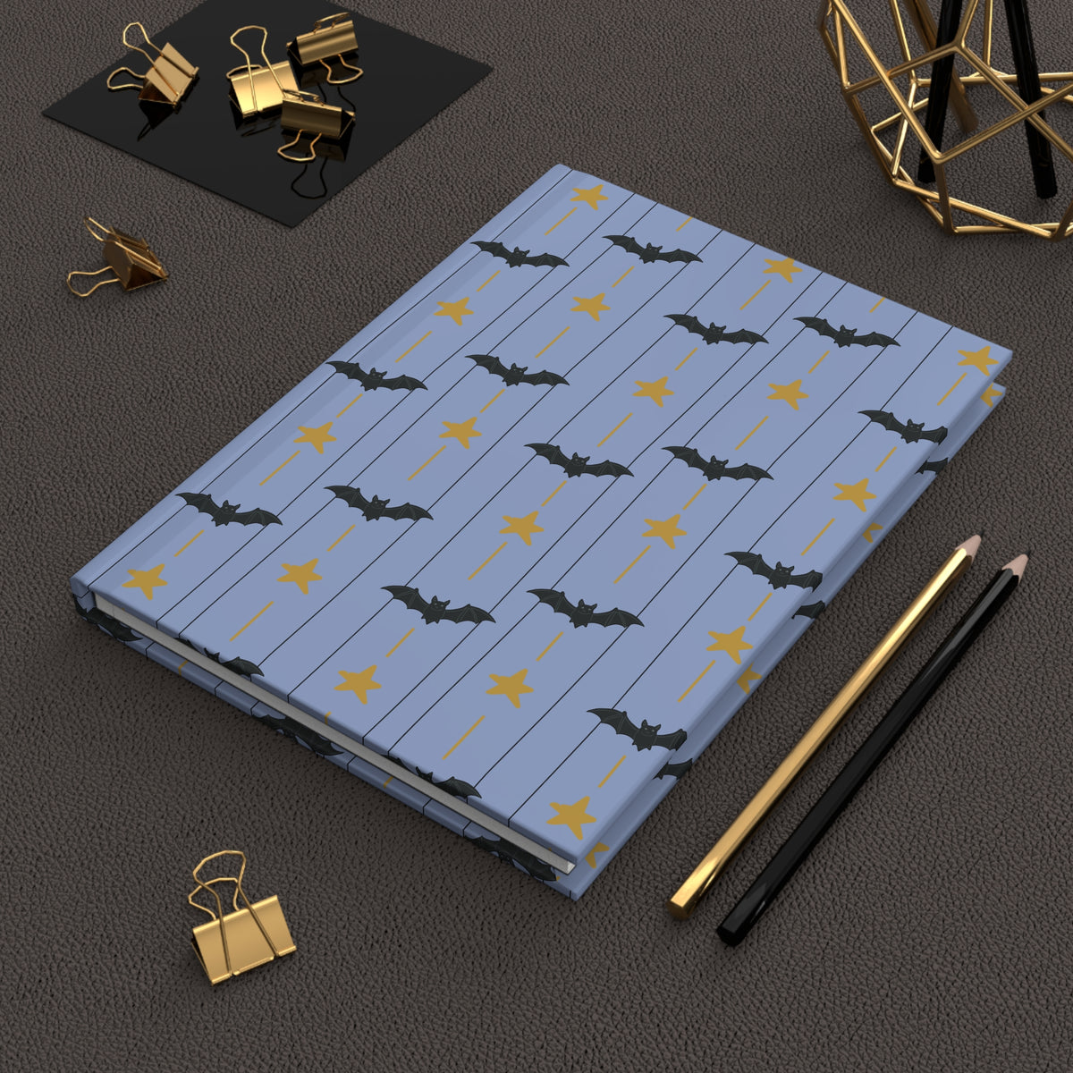 Bats in the Sky Hardcover Journal | Whimsical Bat Notebook