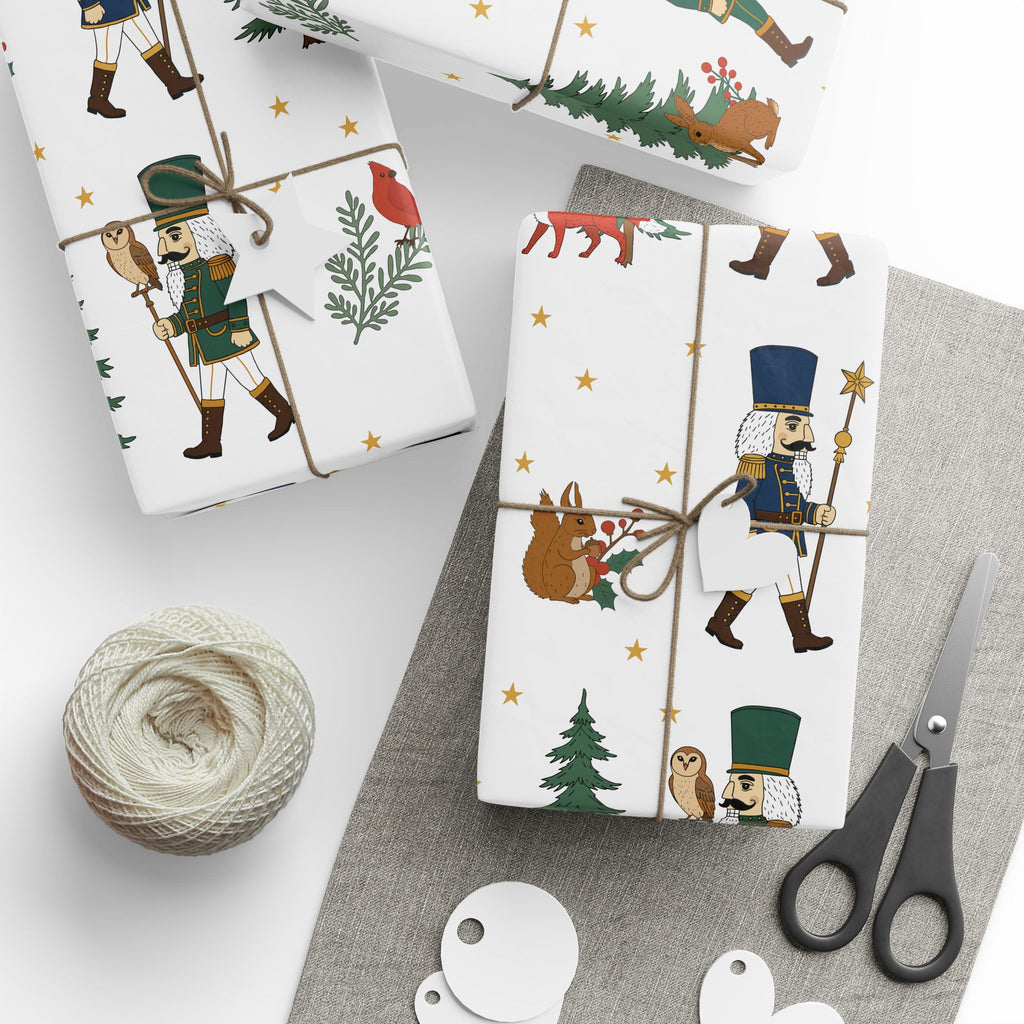 Nutcracker Woodland Parade Wrapping Paper | Whimsical Christmas Gift Wrap