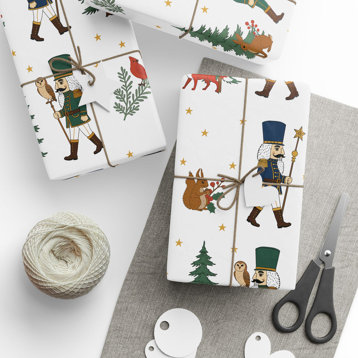 Nutcracker Woodland Parade Wrapping Paper | Whimsical Christmas Gift Wrap