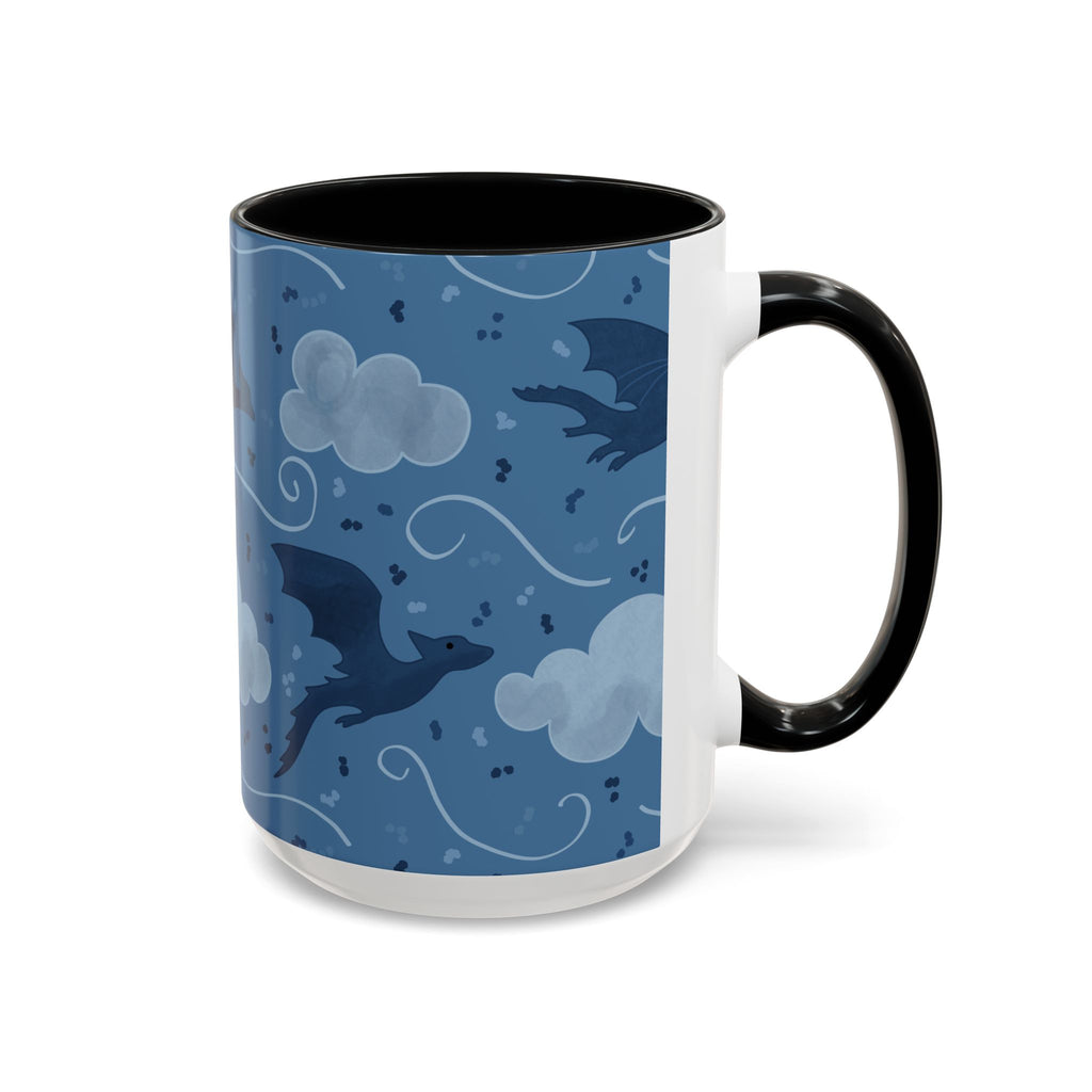 Stormflight Dragon Accent Mug – Fantasy Sky Coffee Cup (11oz / 15oz)