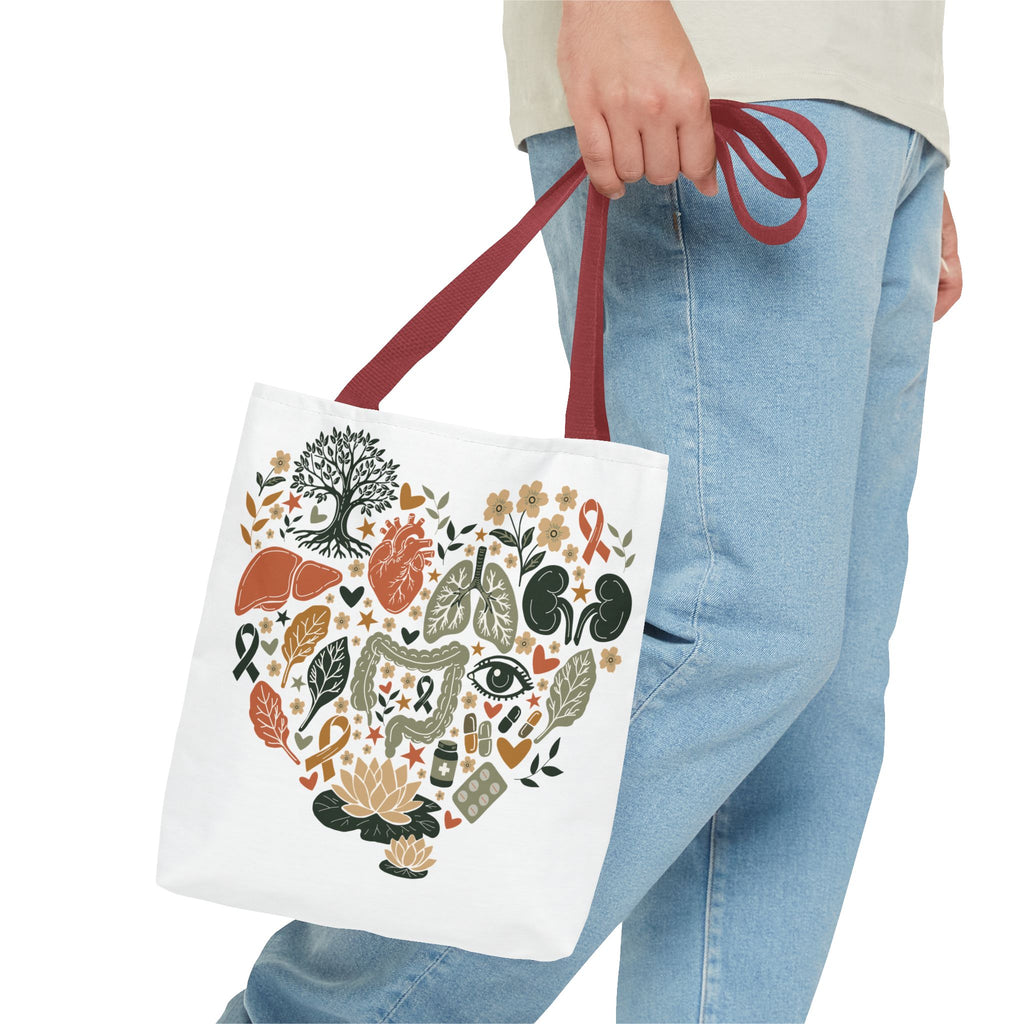 Organ Donation Awareness Tote Bag | Hope & Healing Floral Carryall (Copy)
