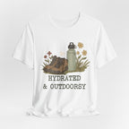 Hydrated & Outdoorsy T-Shirt | Hiking Shirt for Women | Nature Lover Tee | Camping Graphic Shirt | Outdoor Adventure Gift | Trail Life Top