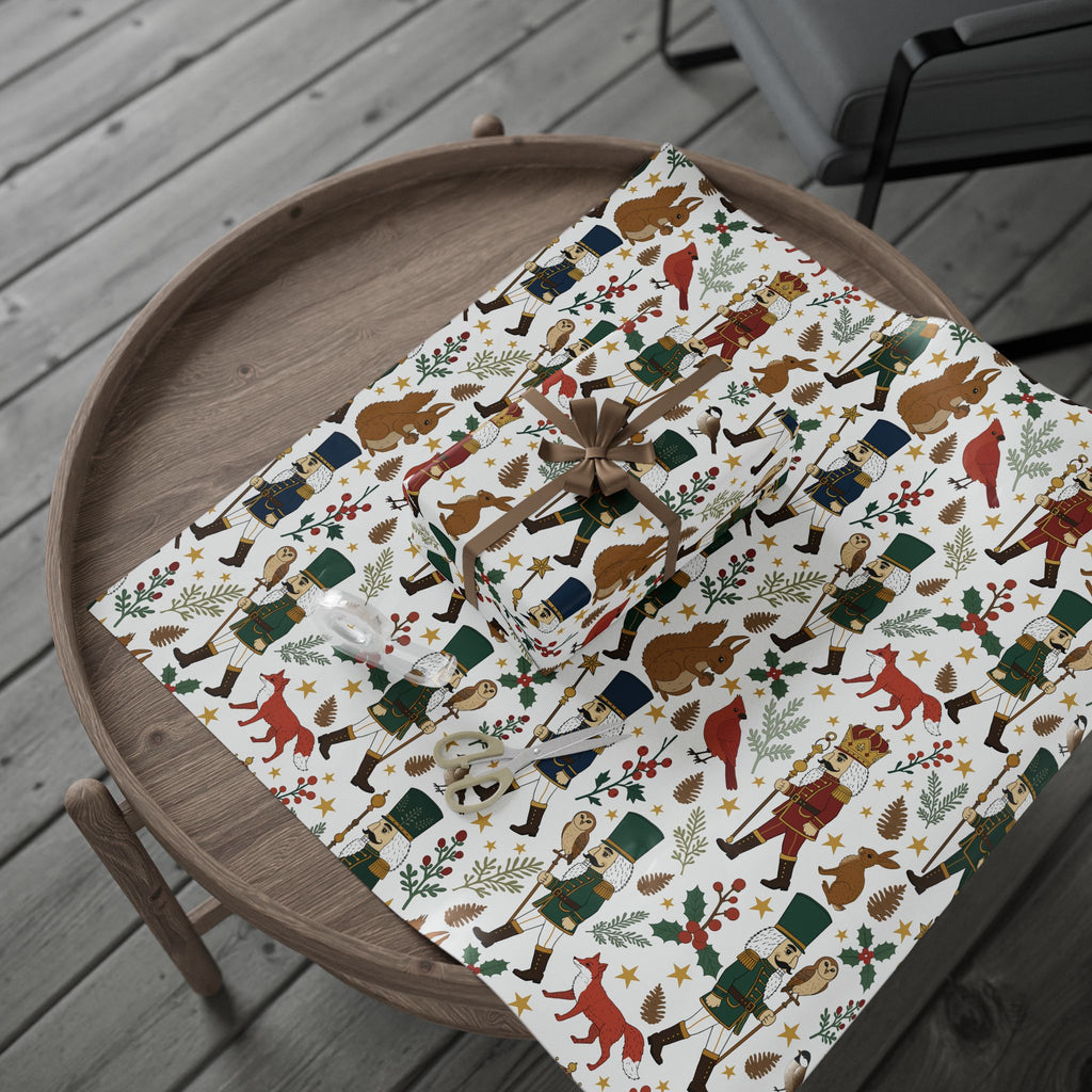 Woodland Nutcracker Christmas Wrapping Paper | Festive Forest Gift Wrap