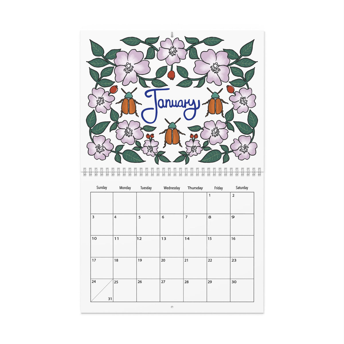 A Year of Wildflowers and Insects Calendar | August 2026–July 2027 Nature Wall Calendar
