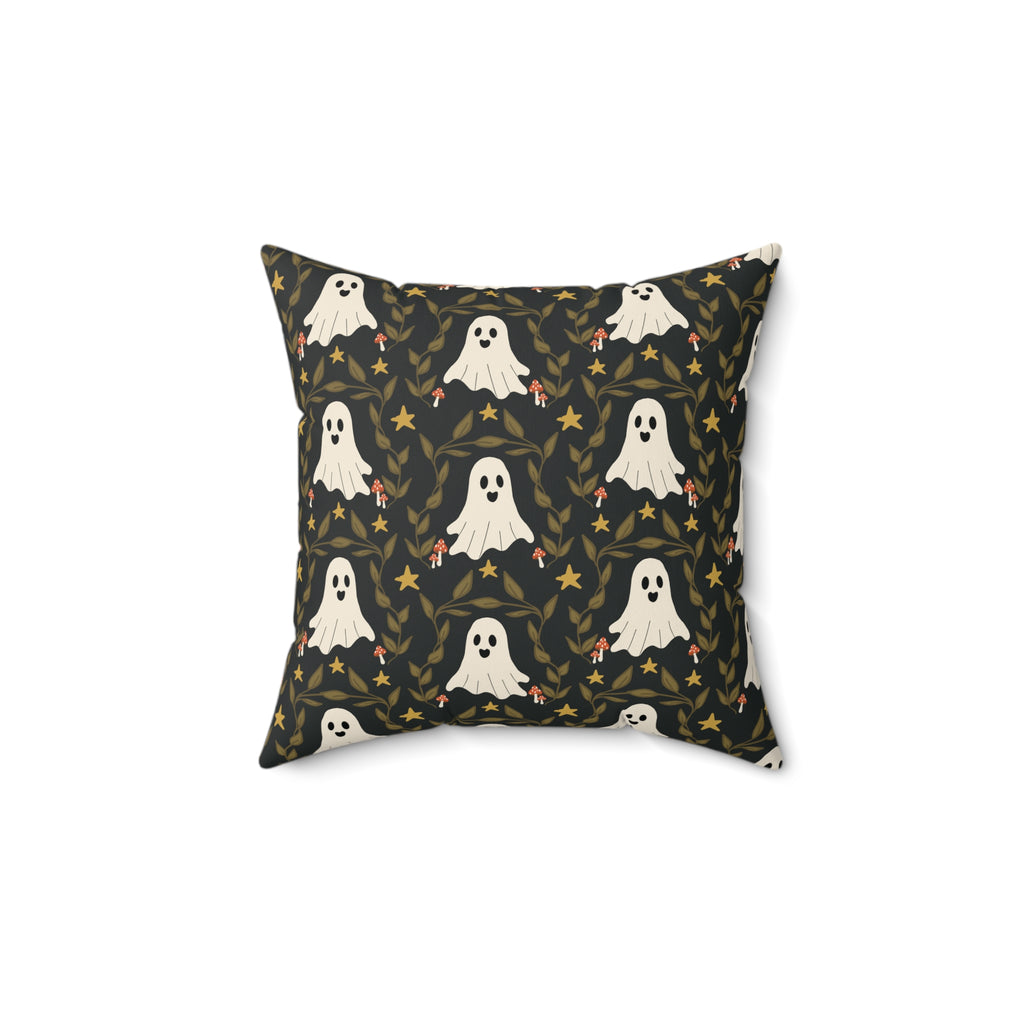 Whimsical Ghosts & Woodland Magic Decorative Throw Pillow