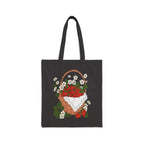 Strawberry Basket Cotton Canvas Tote Bag – Cottage Garden Everyday Tote