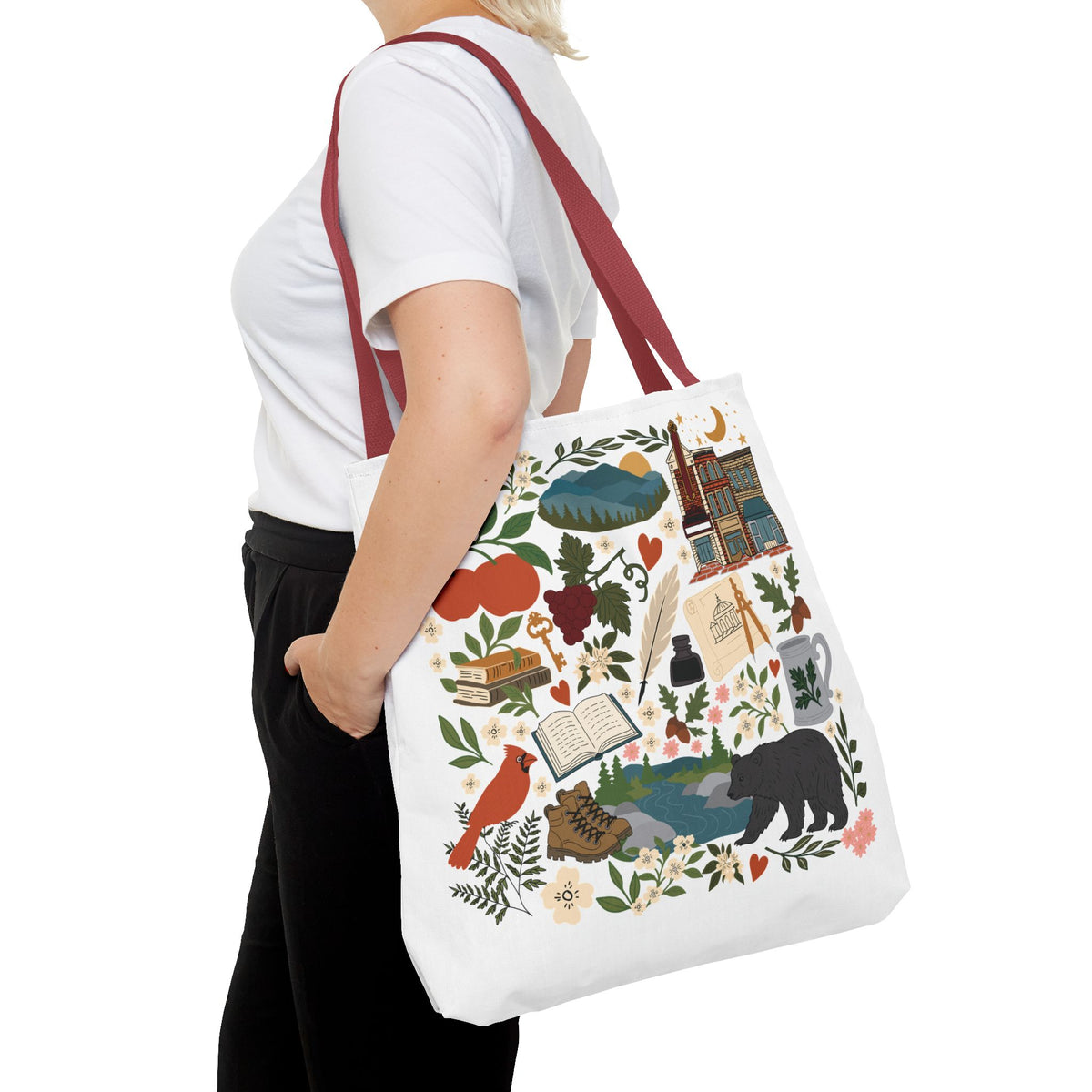 Charlottesville, Virginia Illustrated Tote Bag