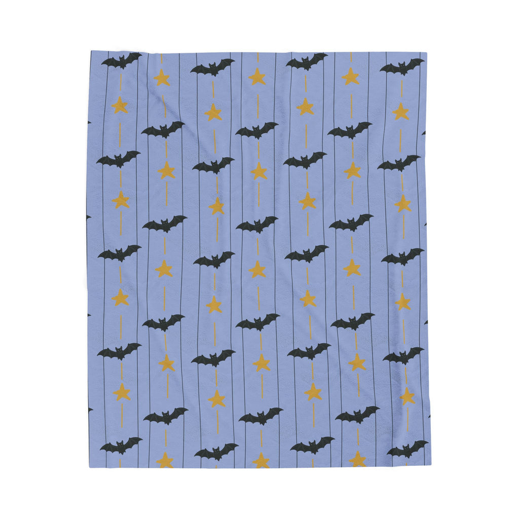Bats in the Sky Plush Velveteen Blanket | Whimsical Halloween Throw