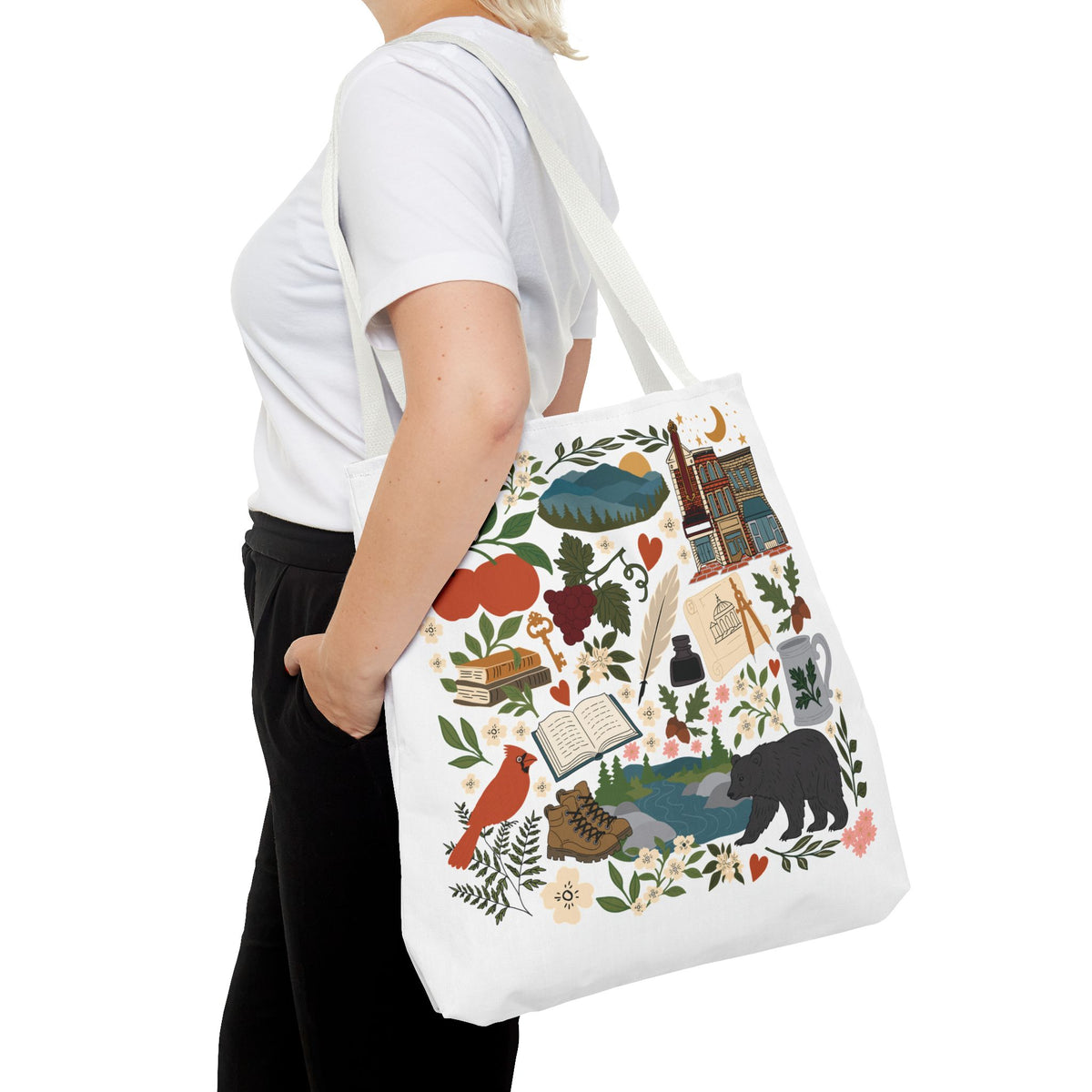 Charlottesville, Virginia Illustrated Tote Bag