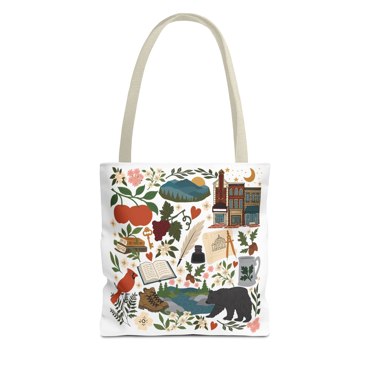 Charlottesville, Virginia Illustrated Tote Bag