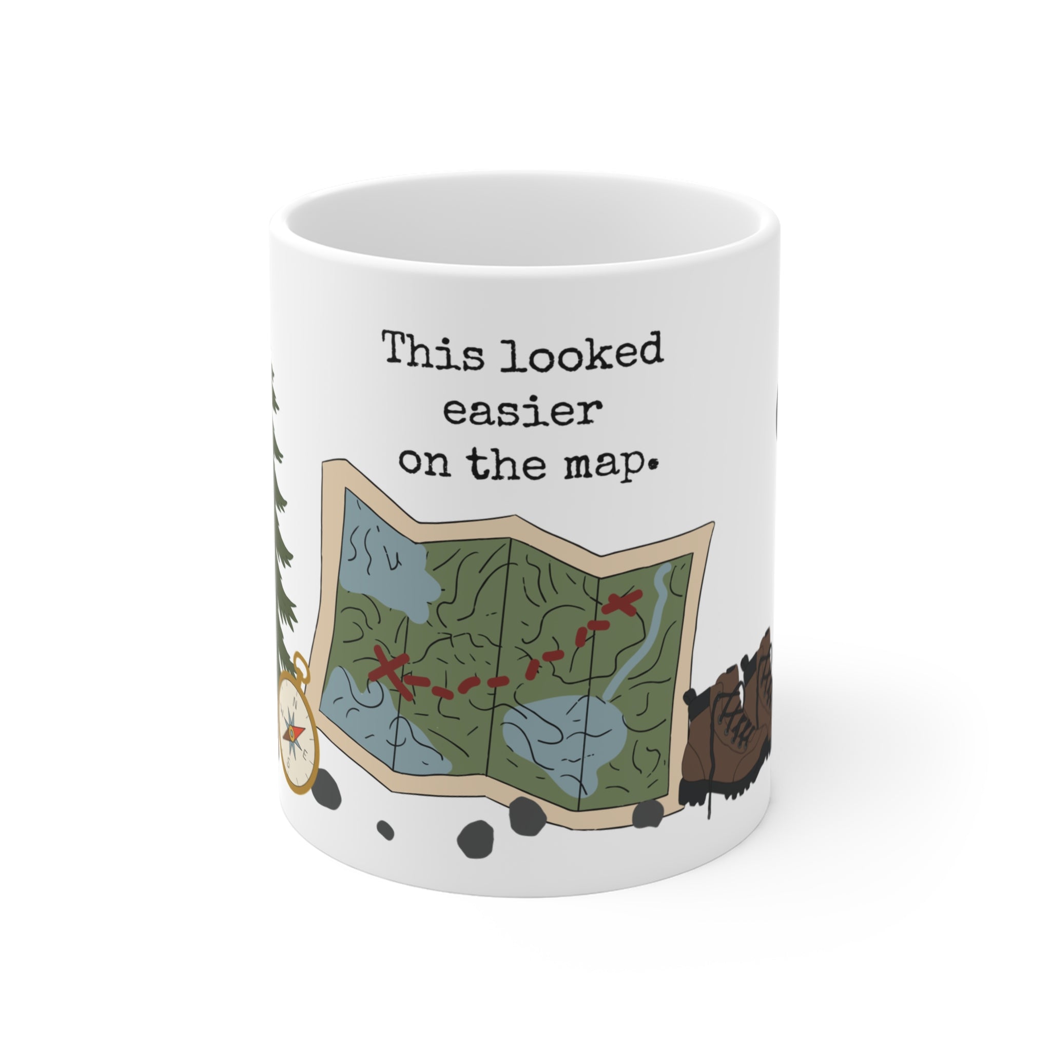 Easier on Map Hiking Mug | Funny Hiking Coffee Mug