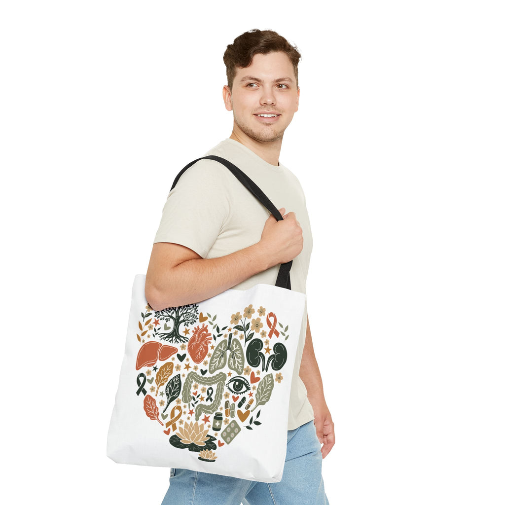 Organ Donation Awareness Tote Bag | Hope & Healing Floral Carryall (Copy)