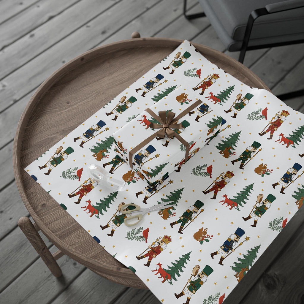 Nutcracker Woodland Parade Wrapping Paper | Whimsical Christmas Gift Wrap