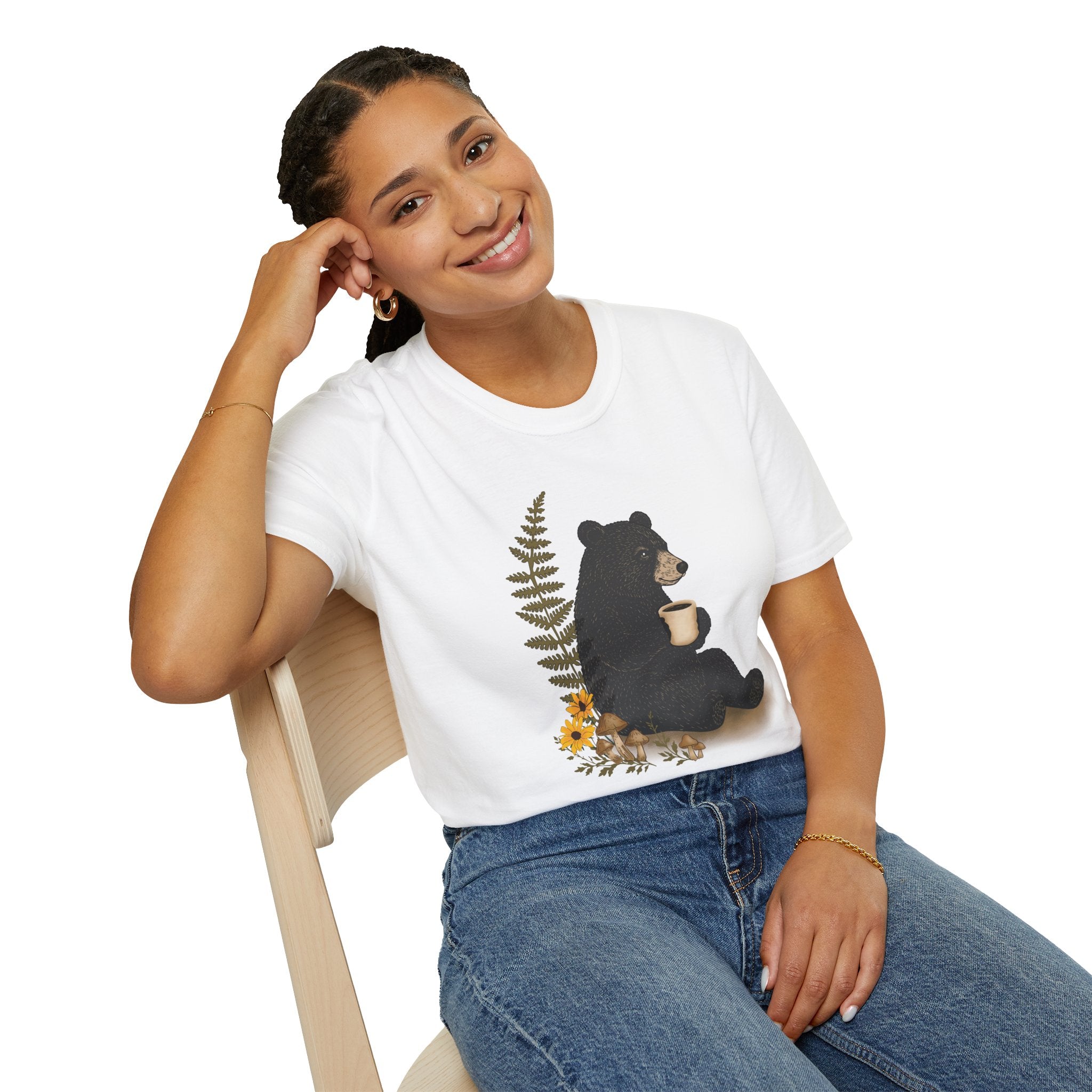 Cozy Bear Coffee Lover Unisex Softstyle T-Shirt