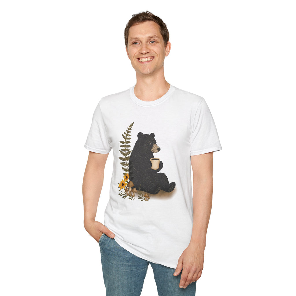 Cozy Bear Coffee Lover Unisex Softstyle T-Shirt