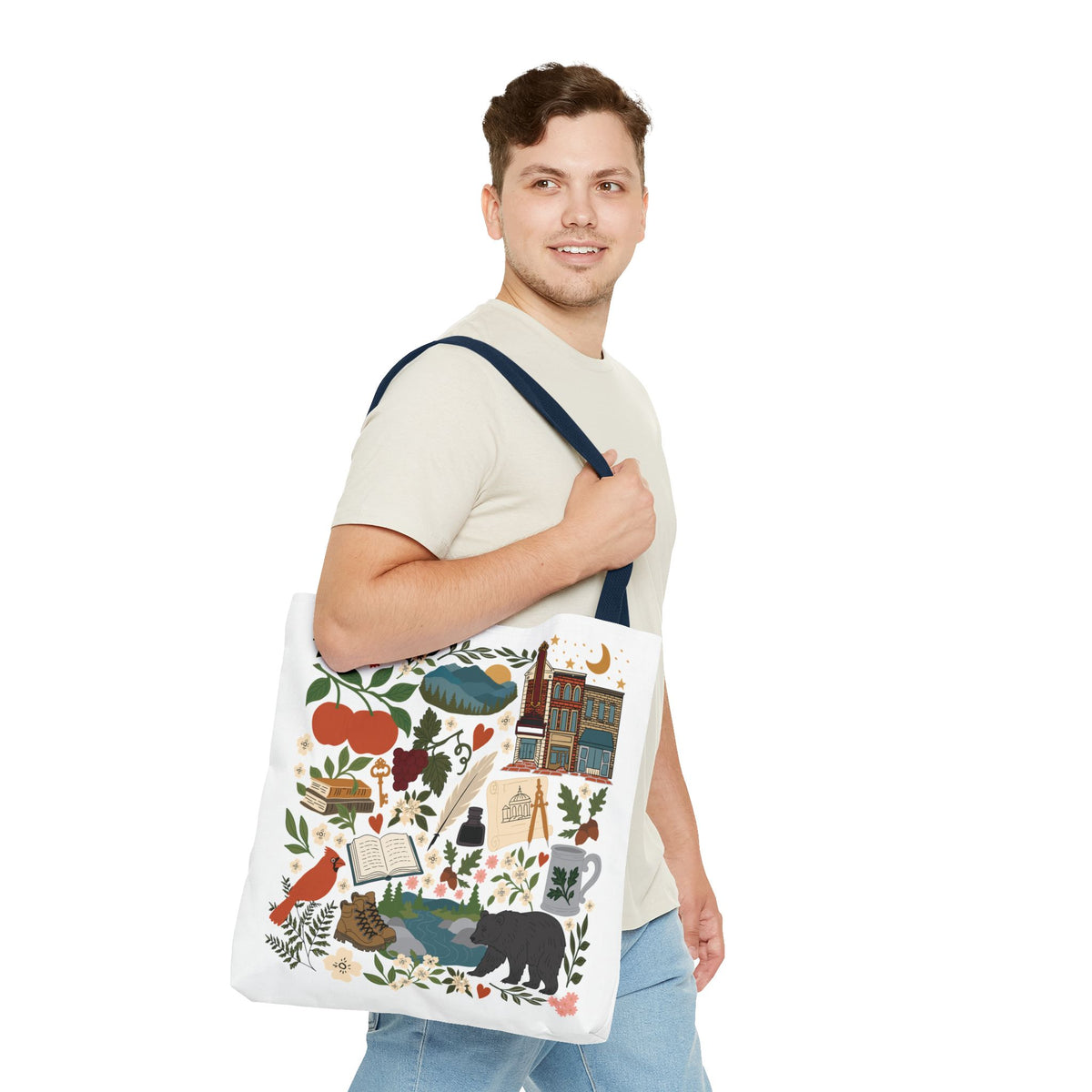 Charlottesville, Virginia Illustrated Tote Bag