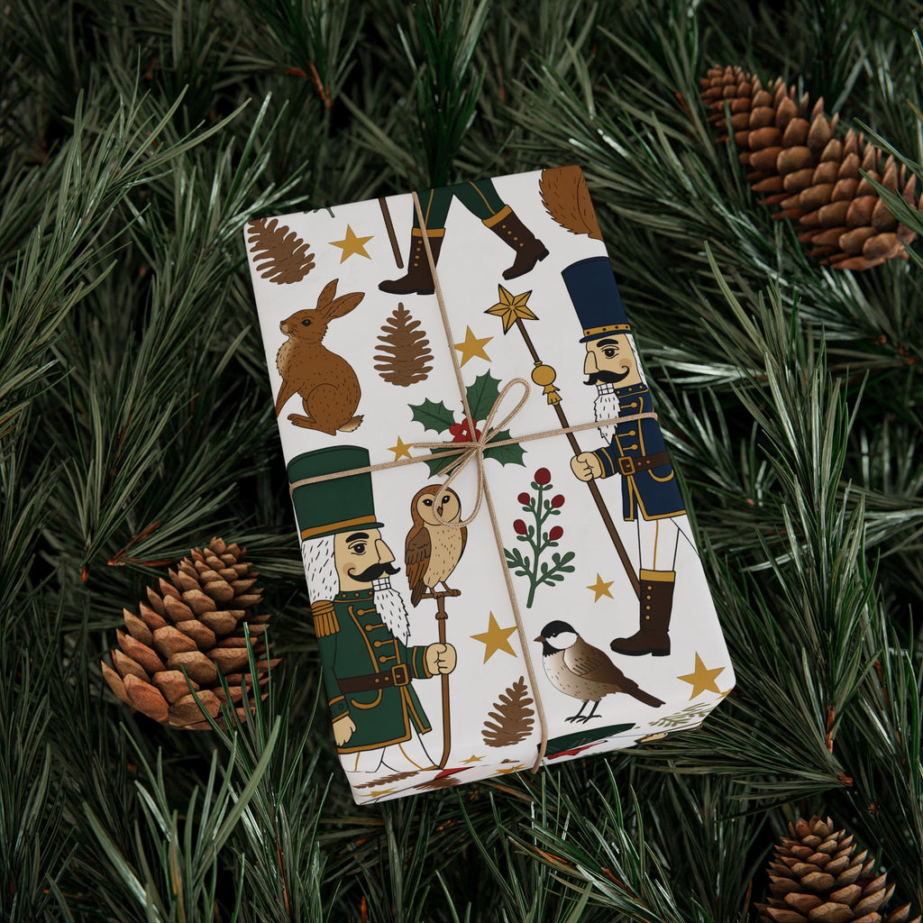 Woodland Nutcracker Christmas Wrapping Paper | Festive Forest Gift Wrap