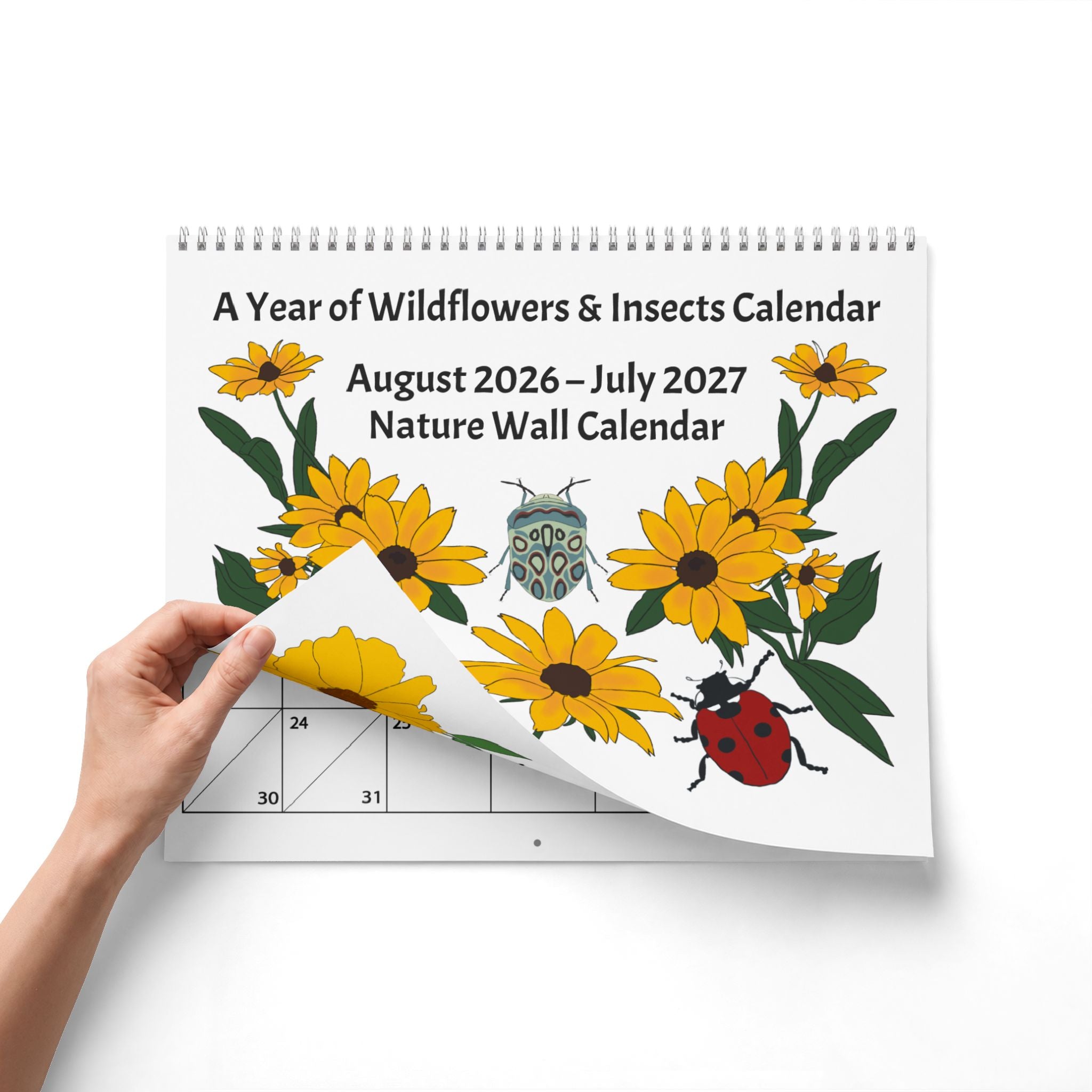 A Year of Wildflowers and Insects Calendar | August 2026–July 2027 Nature Wall Calendar