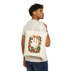 Strawberry Wreath Cotton Canvas Tote Bag – Cottage Garden Everyday Tote
