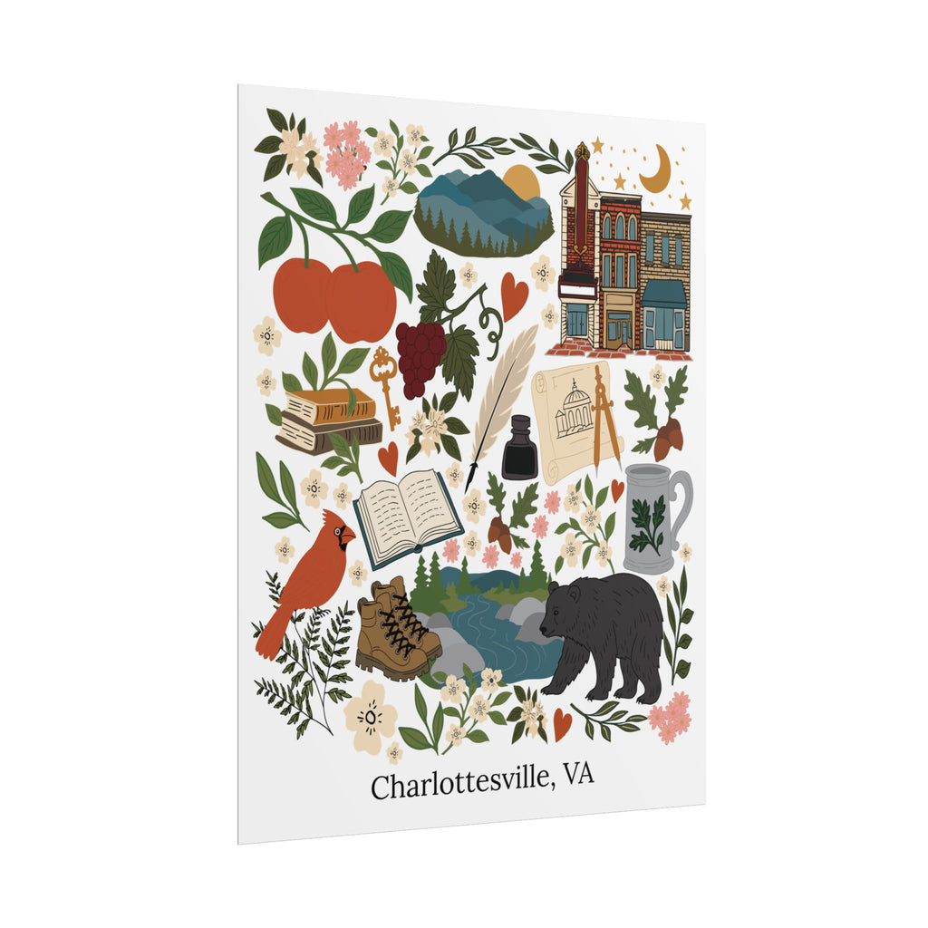 Charlottesville, Virginia Illustrated Art Print