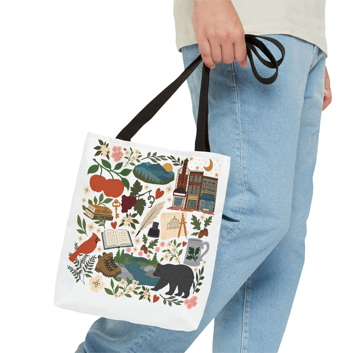 Charlottesville, Virginia Illustrated Tote Bag