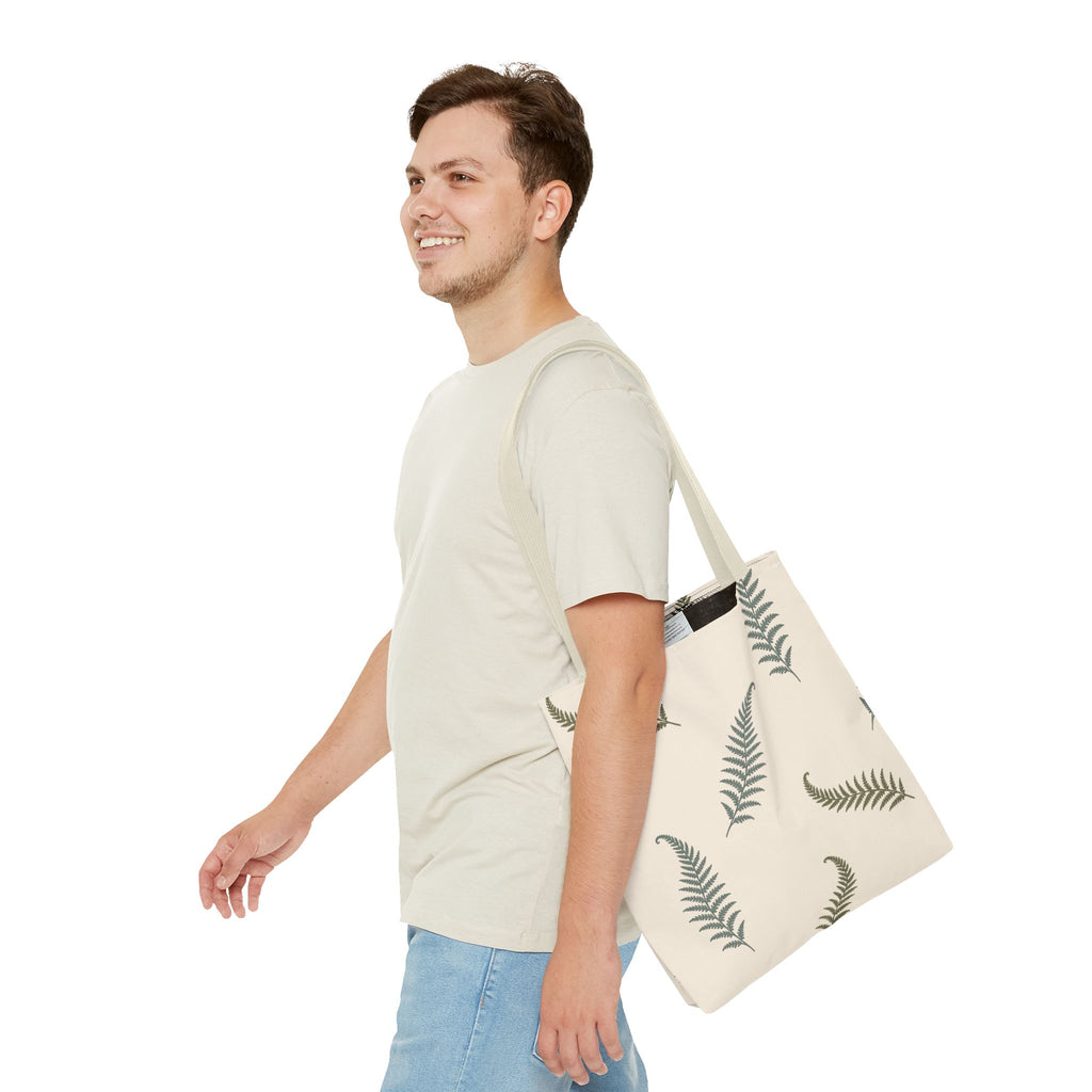 Fern Botanical Tote Bag, Neutral Sage Green Woodland Market Tote, Nature Inspired Everyday Carry Bag (Copy)