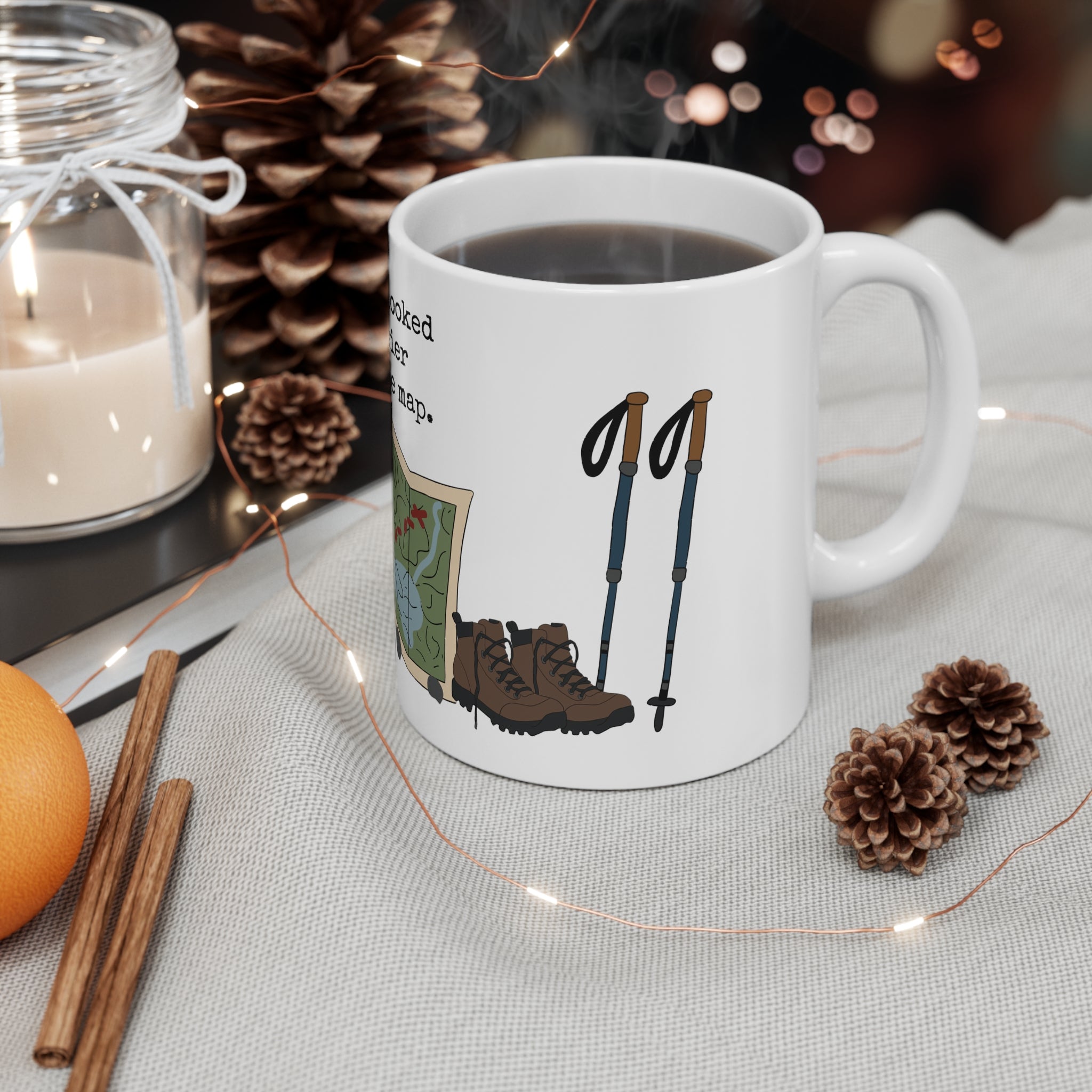 Easier on Map Hiking Mug | Funny Hiking Coffee Mug