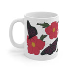 Pink Wildflower & Purple Butterfly Ceramic Coffee Mug