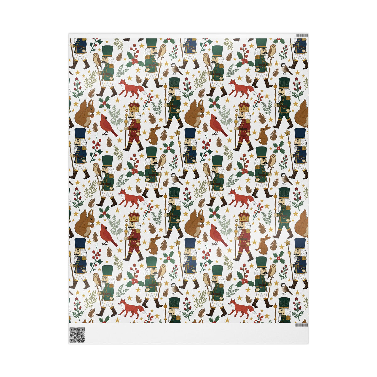 Woodland Nutcracker Christmas Wrapping Paper | Festive Forest Gift Wrap