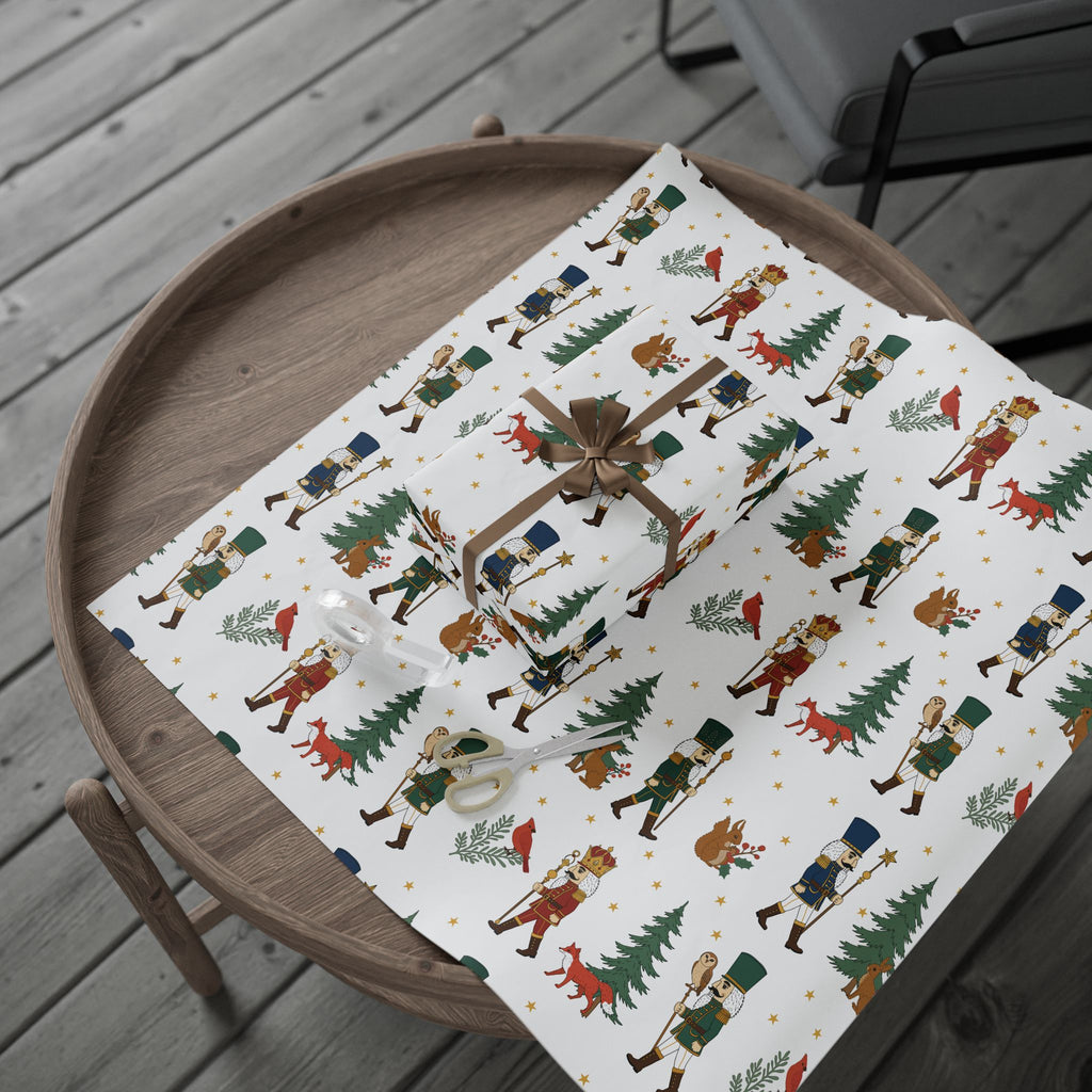 Nutcracker Woodland Parade Wrapping Paper | Whimsical Christmas Gift Wrap