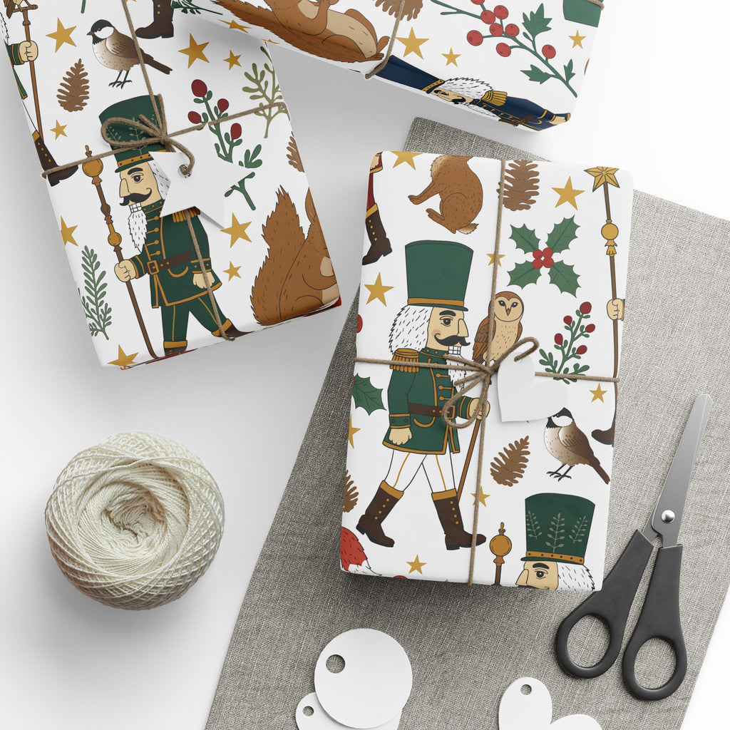 Woodland Nutcracker Christmas Wrapping Paper | Festive Forest Gift Wrap