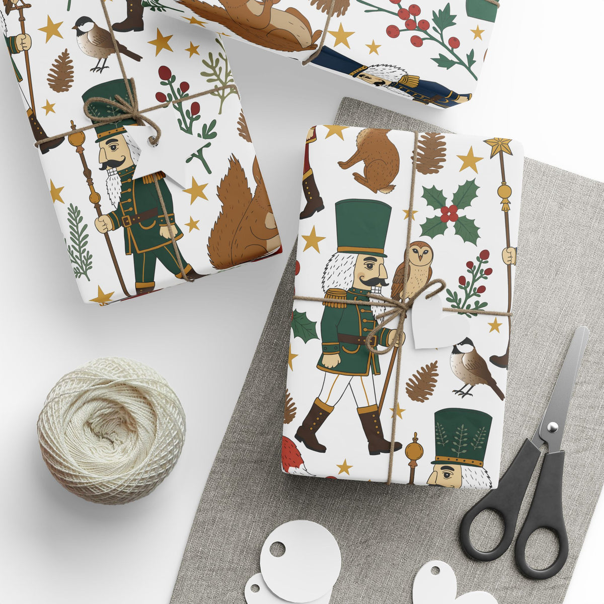 Woodland Nutcracker Christmas Wrapping Paper | Festive Forest Gift Wrap