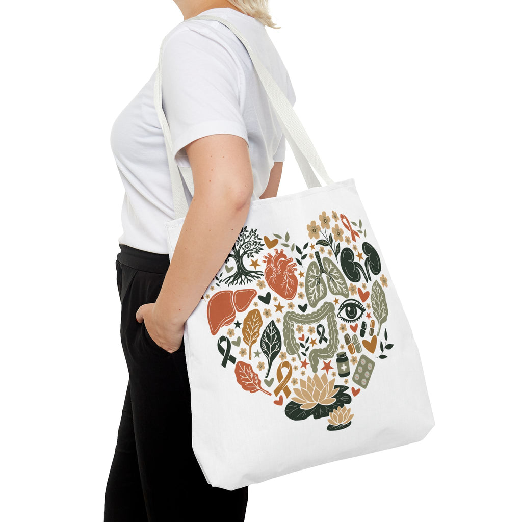 Organ Donation Awareness Tote Bag | Hope & Healing Floral Carryall (Copy)