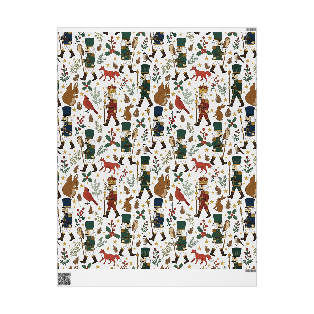 Woodland Nutcracker Christmas Wrapping Paper | Festive Forest Gift Wrap
