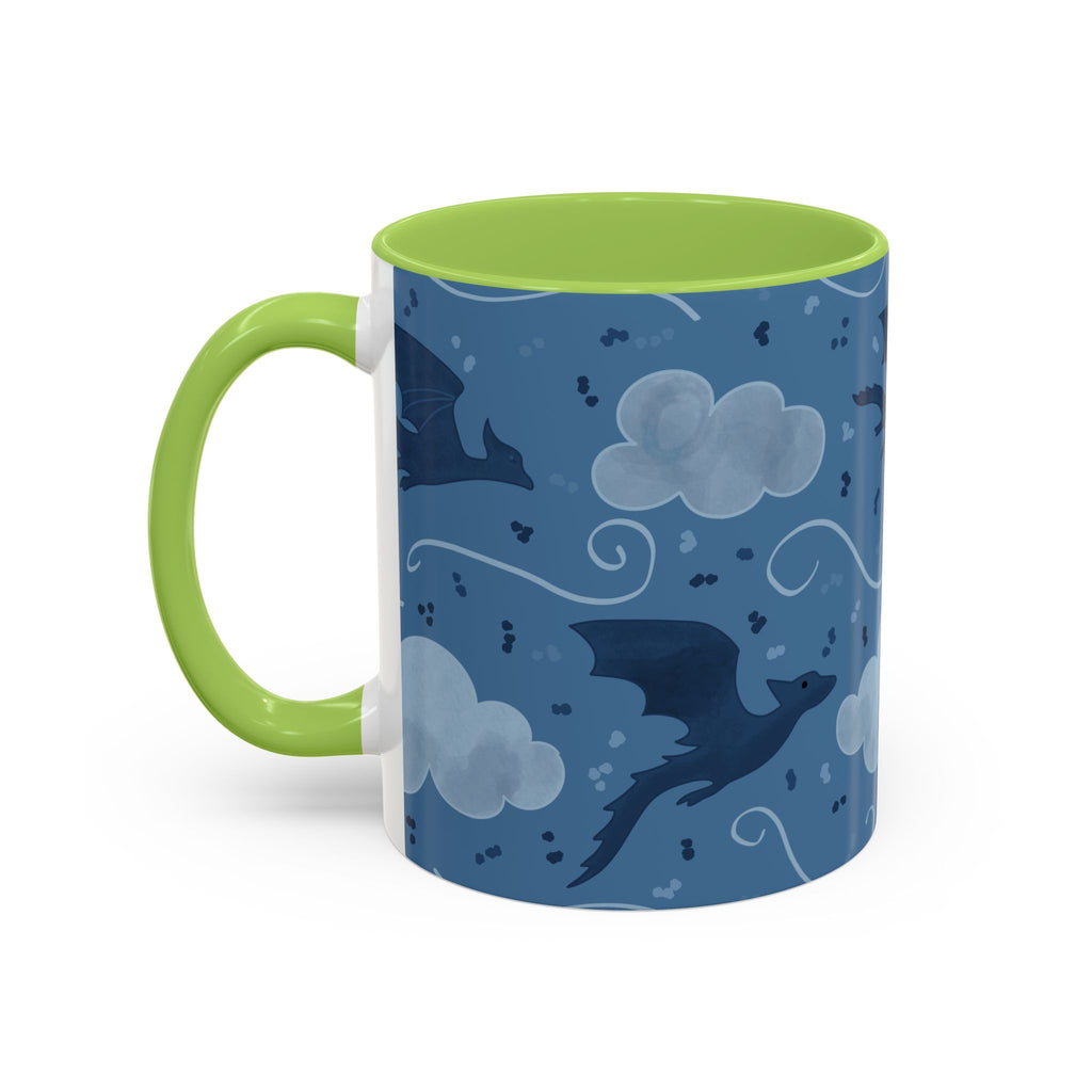 Stormflight Dragon Accent Mug – Fantasy Sky Coffee Cup (11oz / 15oz)