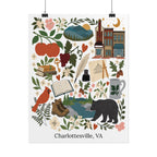 Charlottesville, Virginia Illustrated Art Print