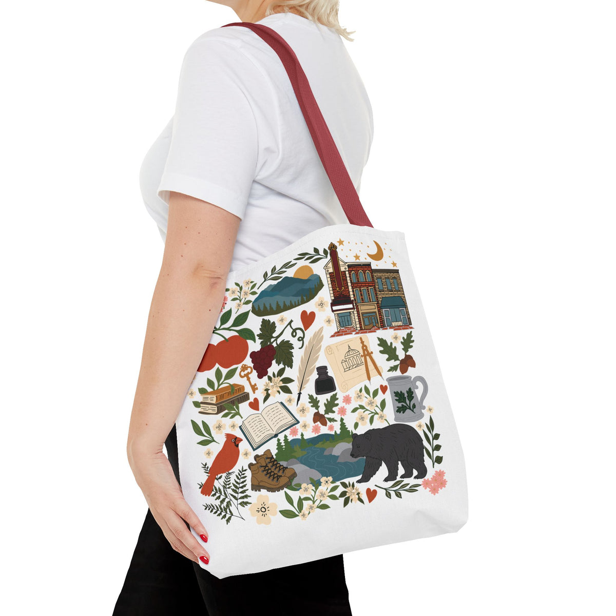 Charlottesville, Virginia Illustrated Tote Bag
