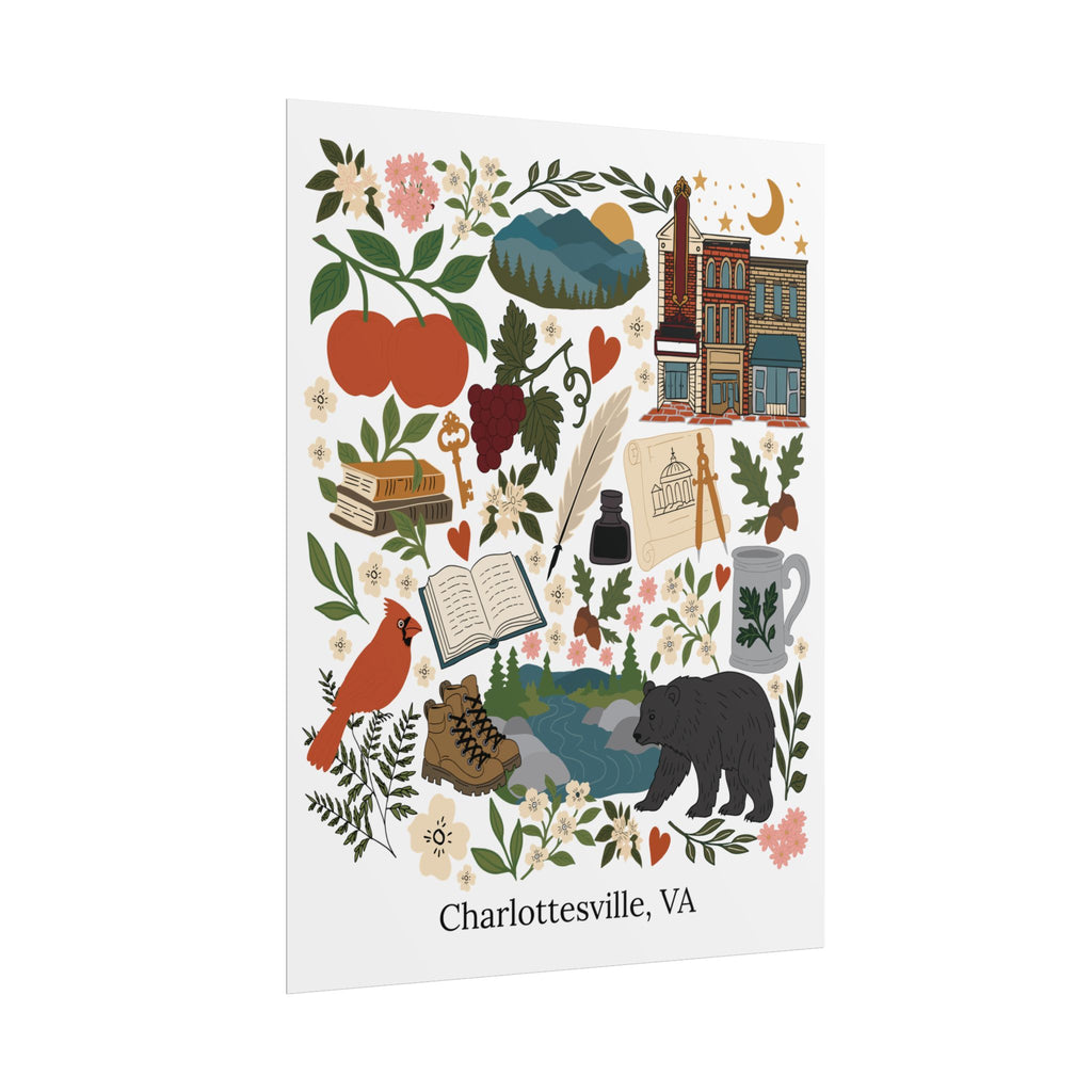 Charlottesville, Virginia Illustrated Art Print
