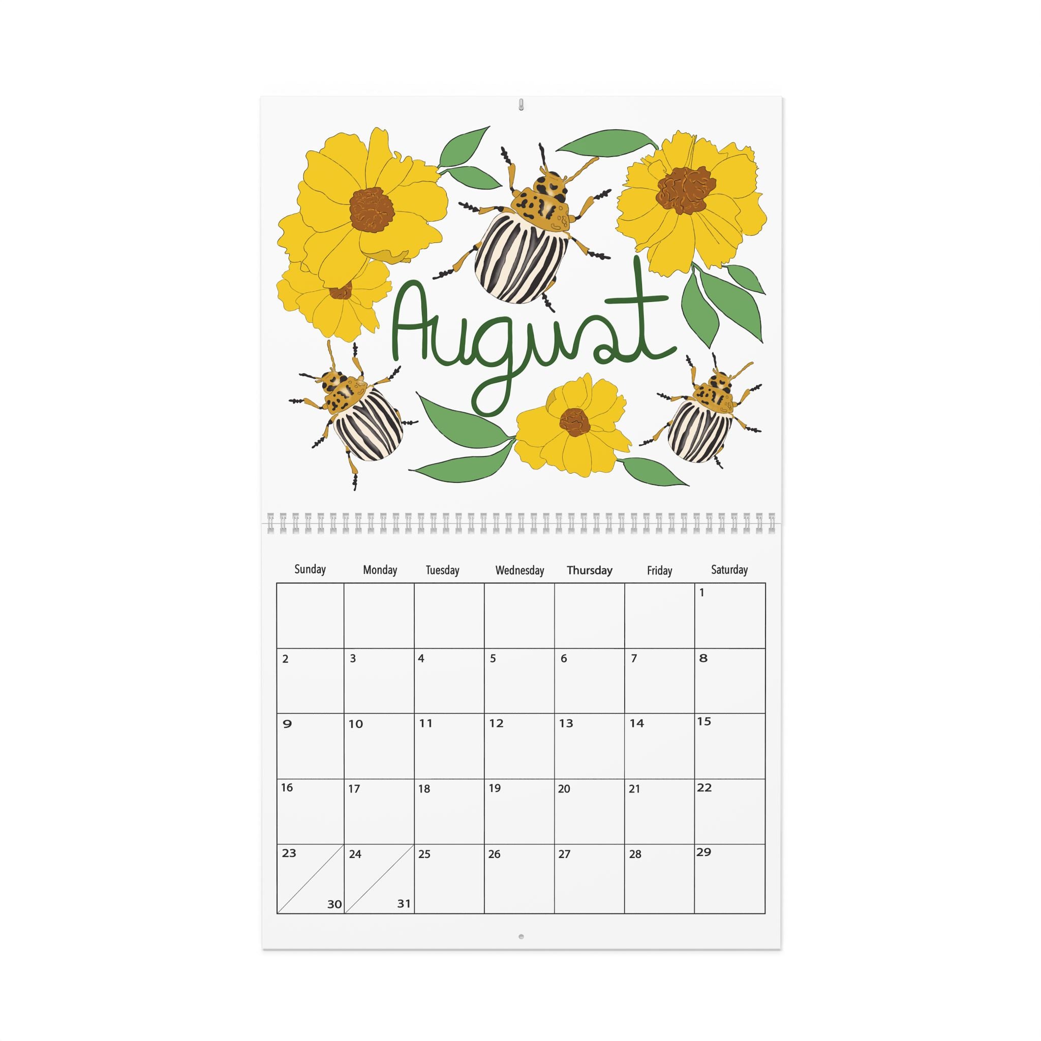 A Year of Wildflowers and Insects Calendar | August 2026–July 2027 Nature Wall Calendar
