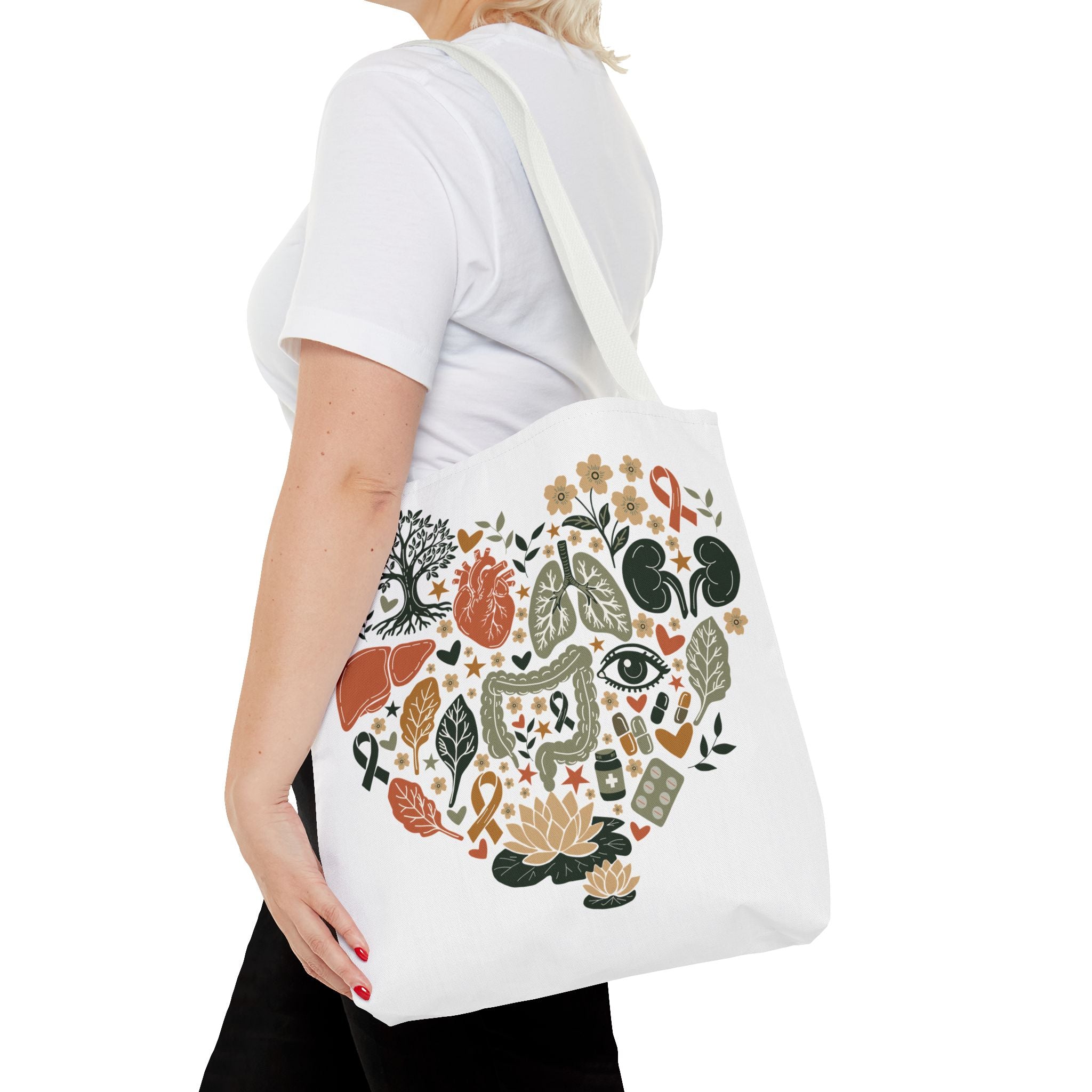Organ Donation Awareness Tote Bag | Hope & Healing Floral Carryall (Copy)