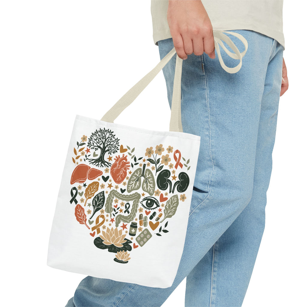Organ Donation Awareness Tote Bag | Hope & Healing Floral Carryall (Copy)