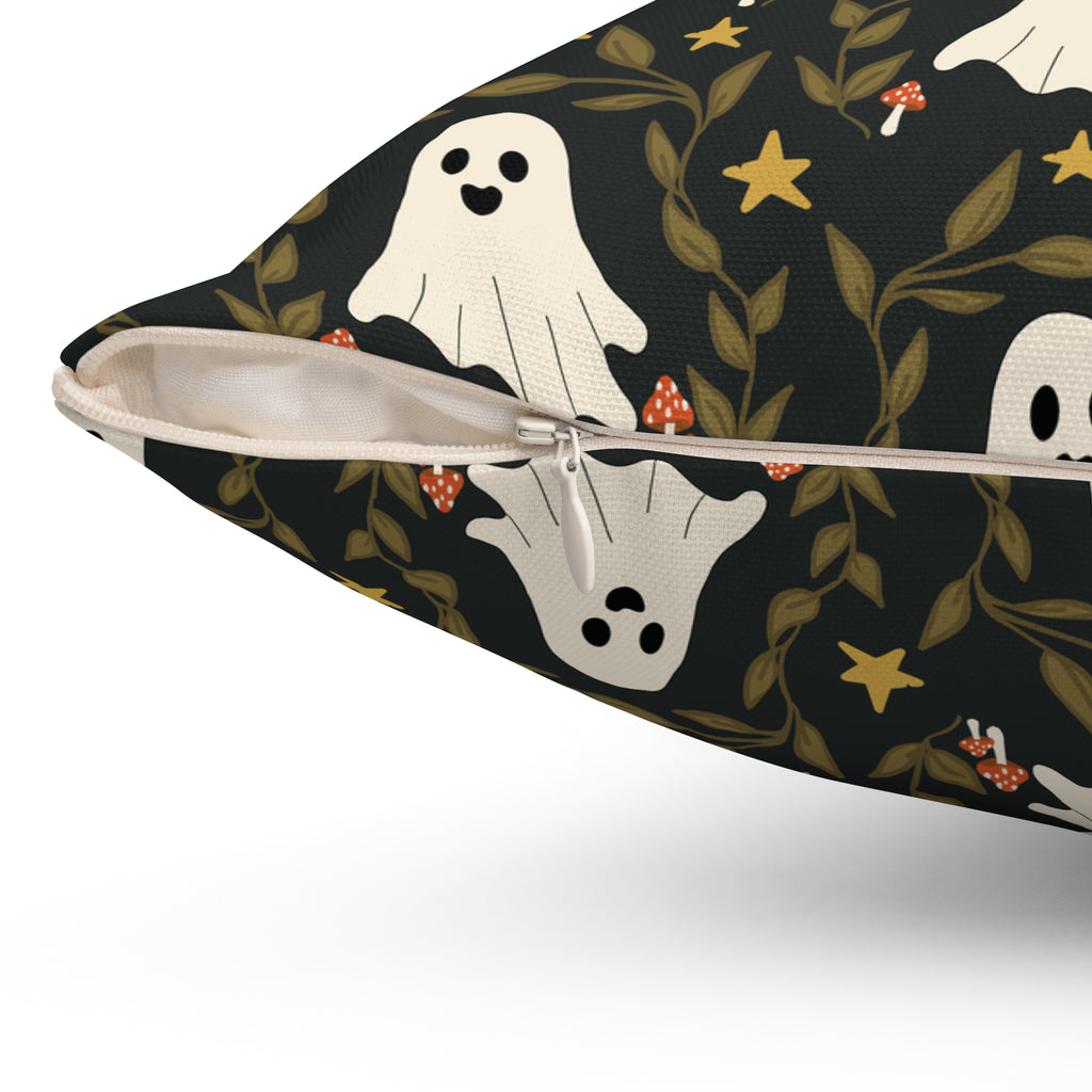 Whimsical Ghosts & Woodland Magic Decorative Throw Pillow