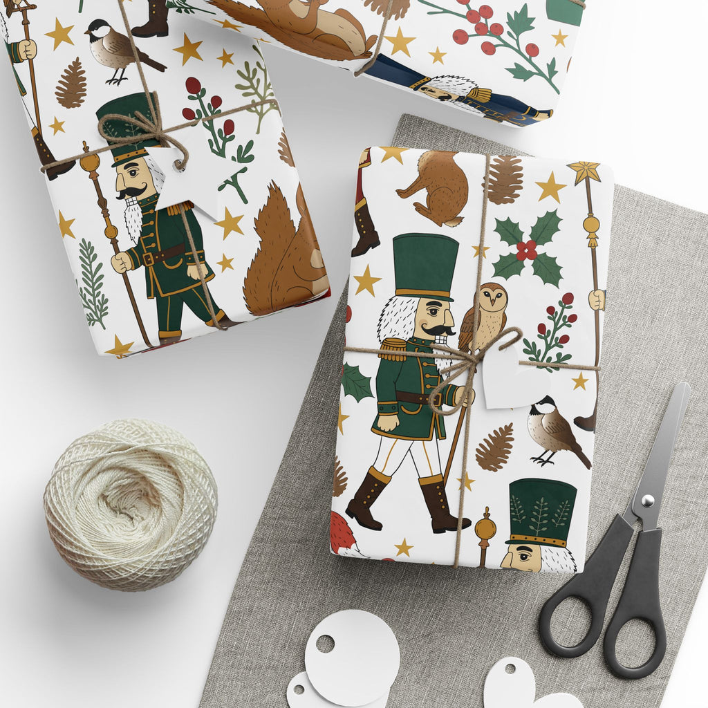 Woodland Nutcracker Christmas Wrapping Paper | Festive Forest Gift Wrap